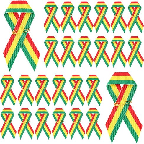 Unittype 200 Pcs Juneteenth Ribbon Pins African Pin Juneteenth Accessories for Men Women Clothes Bags Juneteenth Decoration, Satin and Metal in Saudi Arabia