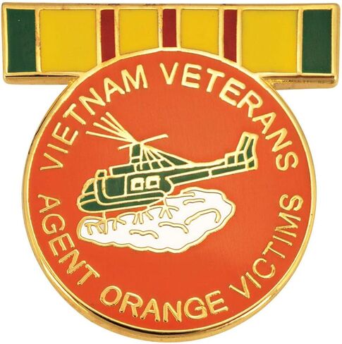 Vietnam Veterans Agent Orange Victims Huey & Service Ribbon Pin in Saudi Arabia