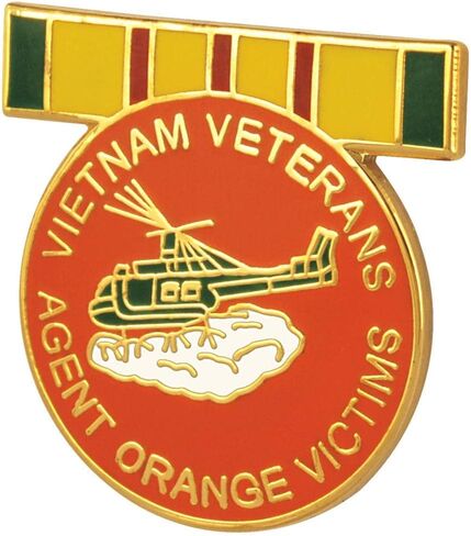 Vietnam Veterans Agent Orange Victims Huey & Service Ribbon Pin in Saudi Arabia