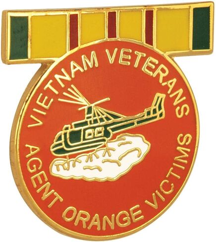 Vietnam Veterans Agent Orange Victims Huey & Service Ribbon Pin in Saudi Arabia