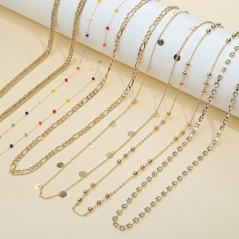 IRONBOX 6 قطع سلسلة الخصر بيكيني سلسلة الجسم للنساء الطبقات الذهب سلسلة البطن للخصر اللؤلؤ حبة الجسم مجوهرات اكسسوارات للنساء والفتيات in Kuwait