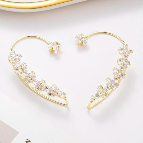 مجموعة أقراط مشبكية من LOREMOW مكونة من زوجين من أقراط الأذن للنساء بمشبك على أقراط غير مثقوبة على شكل زهرة القمر ونجمة القمر in Kuwait