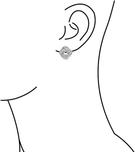 Twist Braided Pave Crystal Love Knot Button Style Clip On Earring For Women Non Pierced Ears Rose Gold tone Silver Plated in Saudi Arabia