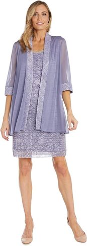 R&M Richards Women's 2pcs Metallic Jacket Dress in Saudi Arabia