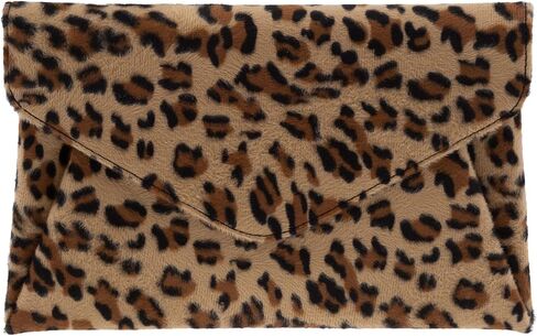 JNB Faux Fur Leopard Print Clutch in Saudi Arabia