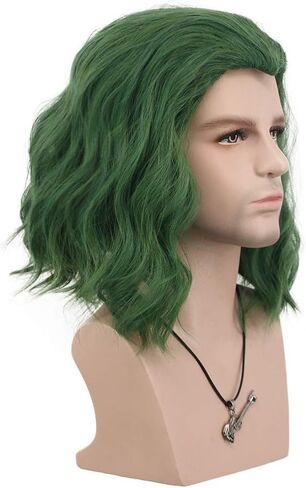 باروكة شعر مستعار قصير مجعد للرجال من VGbeaty للبالغين باللون الأخضر للهالوين زي الرسوم المتحركة in Kuwait