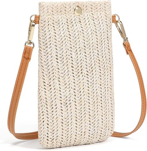 Small Straw Woven Crossbody Bag Cell Phone Purse Shoulder Straw Clutch Summer Beach Wallet Handbags For Women Girl Vacation in Saudi Arabia
