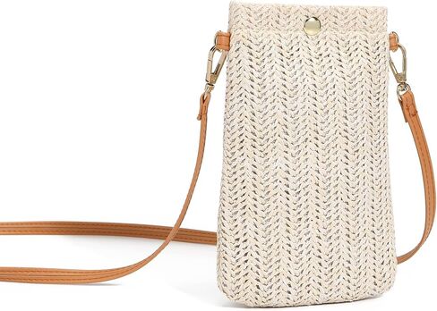 Small Straw Woven Crossbody Bag Cell Phone Purse Shoulder Straw Clutch Summer Beach Wallet Handbags For Women Girl Vacation in Saudi Arabia