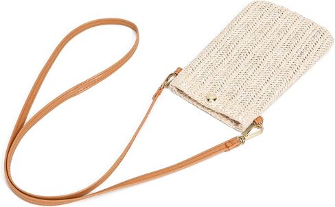 Small Straw Woven Crossbody Bag Cell Phone Purse Shoulder Straw Clutch Summer Beach Wallet Handbags For Women Girl Vacation in Saudi Arabia