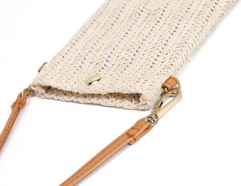 Small Straw Woven Crossbody Bag Cell Phone Purse Shoulder Straw Clutch Summer Beach Wallet Handbags For Women Girl Vacation in Saudi Arabia