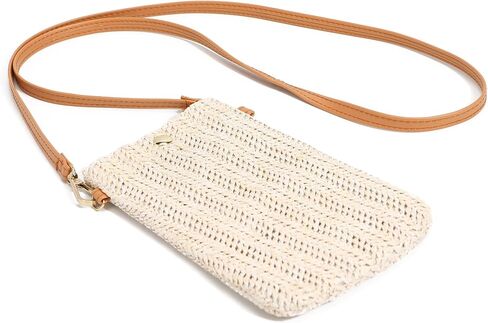 Small Straw Woven Crossbody Bag Cell Phone Purse Shoulder Straw Clutch Summer Beach Wallet Handbags For Women Girl Vacation in Saudi Arabia