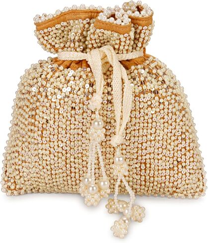 حقيبة هندي عرقية كلاتش حرير بوتلي باتوا مع هدية خرز للنساء in Kuwait