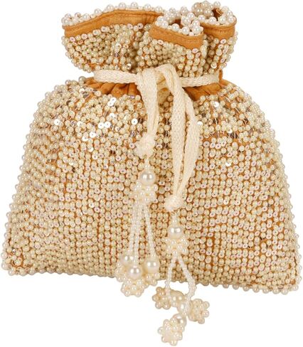 حقيبة هندي عرقية كلاتش حرير بوتلي باتوا مع هدية خرز للنساء in Kuwait