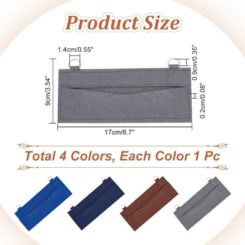 WADORN 4 ألوان من اللباد منظم إدراج المحفظة، حقيبة Envolope منظم حقيبة Pochette Crossbody تحويل عدة حقيبة يد مقسم جيب من الداخل مع حلقة D لحقيبة Envolope Bag Wallet Clutch، 7x8.2 Incn in Saudi Arabia