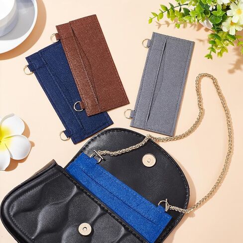 WADORN 4 ألوان من اللباد منظم إدراج المحفظة، حقيبة Envolope منظم حقيبة Pochette Crossbody تحويل عدة حقيبة يد مقسم جيب من الداخل مع حلقة D لحقيبة Envolope Bag Wallet Clutch، 7x8.2 Incn in Saudi Arabia
