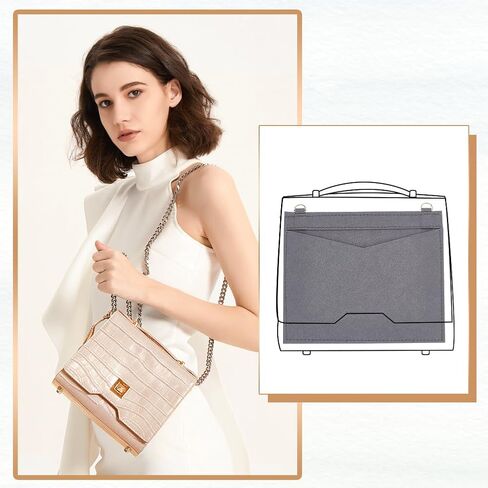 WADORN 4 ألوان من اللباد منظم إدراج المحفظة، حقيبة Envolope منظم حقيبة Pochette Crossbody تحويل عدة حقيبة يد مقسم جيب من الداخل مع حلقة D لحقيبة Envolope Bag Wallet Clutch، 7x8.2 Incn in Saudi Arabia