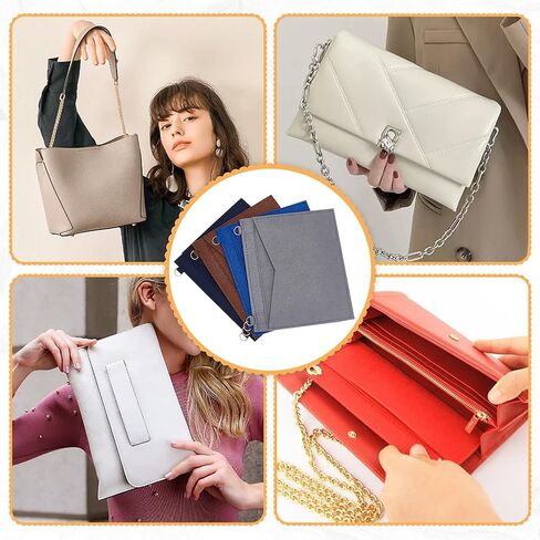 WADORN 4 ألوان من اللباد منظم إدراج المحفظة، حقيبة Envolope منظم حقيبة Pochette Crossbody تحويل عدة حقيبة يد مقسم جيب من الداخل مع حلقة D لحقيبة Envolope Bag Wallet Clutch، 7x8.2 Incn in Saudi Arabia
