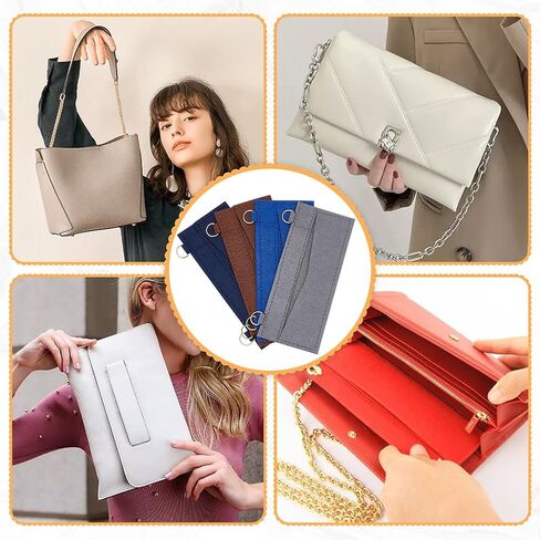 WADORN 4 ألوان من اللباد منظم إدراج المحفظة، حقيبة Envolope منظم حقيبة Pochette Crossbody تحويل عدة حقيبة يد مقسم جيب من الداخل مع حلقة D لحقيبة Envolope Bag Wallet Clutch، 7x8.2 Incn in Saudi Arabia