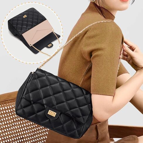 WADORN 6 Sizes Purse Organizer Insert Conversion Kit with Metal Chain, Felt Handbag Organizer Insert Women Envelope Bag Coin Wallet Conversion Accessories, Width: 3.35/5.71/6.65/8.07/8.66/10.24 Inch in Saudi Arabia