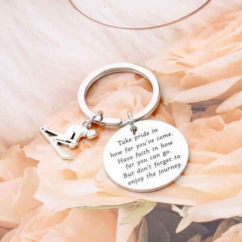 FUSTMW Skiing Keychain Ski Lover Gifts Snow Skiing Charm Gifts for Downhill Skier Gifts Skiing Accessories Keyring in Saudi Arabia