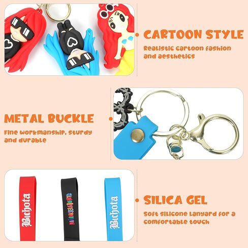 Adilymey 3 PCS Karol Keychain - Singer Keychains - Mermaid Keychain - Key Chains for Car - Cute Keychain Karol Music Keychain - Bag Accessories for Kids Gifts Birthday Gift in Kuwait