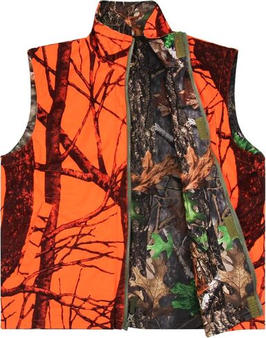 GUGULUZA Camo and Orange Reversible Heated Vest for Hunting, Lightweight Heating Game Safety Vest for Hiking in Saudi Arabia