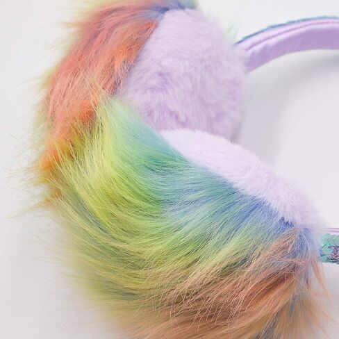Kids Cute Fluffy Pom Poms Sequin Earmuffs Winter Warm Ear Warmers For Womens Girls in Kuwait