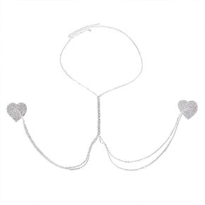 Rhinestone Nipple Pasties Sticker Chest Covers Tassel Breast Patch Pad Adhesive Invisible Bra Necklace Body Chain