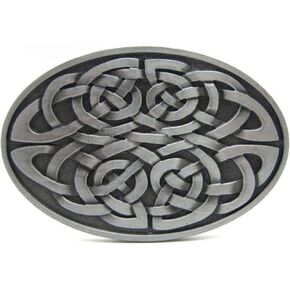 MUSVIKY Celtic Belt Buckle for Men Cowboy, Keltic Knot Cross Round Western Belt Buckles for Birthday Halloween