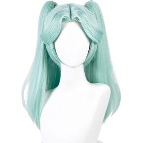 Gorgewg Women Wig for Rebecca Cosplay Wig Double Ponytails Cyan Wig Anime Costume Hair in Kuwait