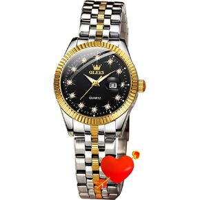 OLEVS Womens Watches Diamond Luxury Dress Gold Wrist Watch Stainless Steel Waterproof Luminous Date in Kuwait