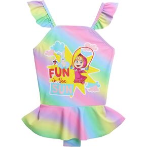 بدلة سباحة قطعة واحدة بأشرطة كتف قوس قزح للفتيات من ماشا آند ذا بير in Kuwait