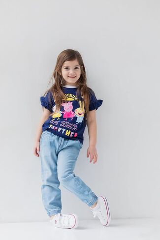 Peppa Pig Little Girls 2 Pack T-Shirts Navy Blue/Pink 6 in Saudi Arabia