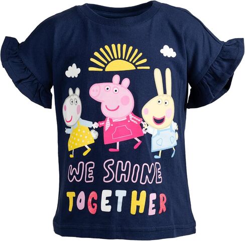 Peppa Pig Little Girls 2 Pack T-Shirts Navy Blue/Pink 6 in Saudi Arabia