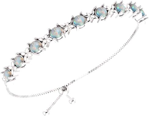 Belinda Jewelz Women's 925 Sterling Silver Tennis Bracelet Sparkling Gemstone with 5mm Round 9 Stones prong setting 11" Length Wrist Jewelry in Saudi Arabia