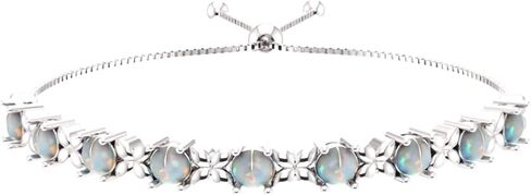 Belinda Jewelz Women's 925 Sterling Silver Tennis Bracelet Sparkling Gemstone with 5mm Round 9 Stones prong setting 11" Length Wrist Jewelry in Saudi Arabia
