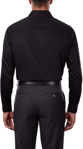 Calvin Klein Men's Big & Tall Dress Shirt Regular Fit Non Iron Herringbone, Black, 18.5" Neck 36"-37" Sleeve in Saudi Arabia