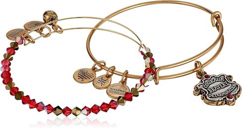 Alex and Ani Women's Harry Potter Gryffindor Motto Set of 2 Two Tone Bracelet, Rafaelian Gold in Saudi Arabia