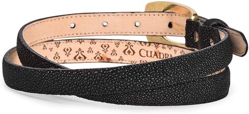 Cuadra Women's Belt in Genuine Stingray Leather Black in Saudi Arabia