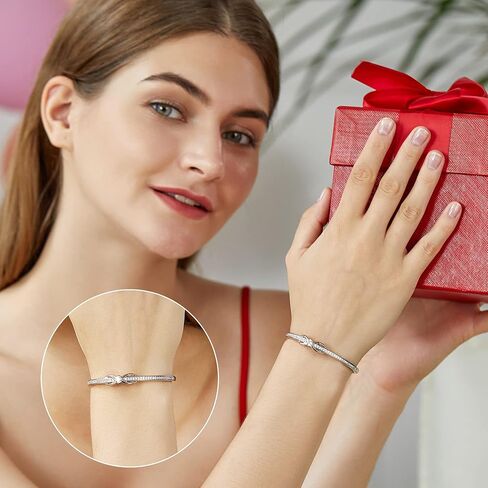 Praelinos Infinity Love Bracelet for Women White/Rose Gold Plated Bracelet Silver Tone Jewelry 5A Cubic Zirconia Bracelets Mothers Day Valentine's Day Christmas Gifts for Mom Wife Girlfriend Sister Girls in Saudi Arabia
