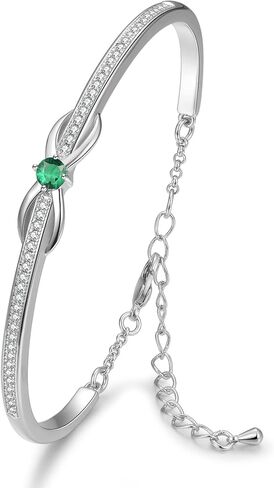 Praelinos Infinity Love Bracelet for Women White/Rose Gold Plated Bracelet Silver Tone Jewelry 5A Cubic Zirconia Bracelets Mothers Day Valentine's Day Christmas Gifts for Mom Wife Girlfriend Sister Girls in Saudi Arabia