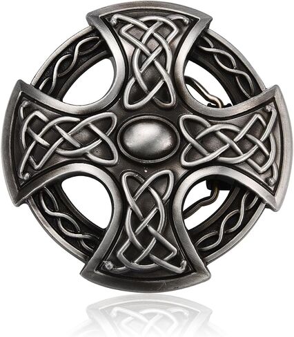 MUSVIKY Celtic Belt Buckle for Men Cowboy, Keltic Knot Cross Round Western Belt Buckles for Birthday Halloween in Kuwait