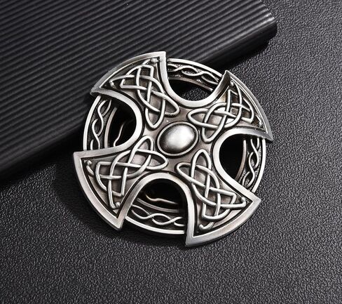MUSVIKY Celtic Belt Buckle for Men Cowboy, Keltic Knot Cross Round Western Belt Buckles for Birthday Halloween in Kuwait