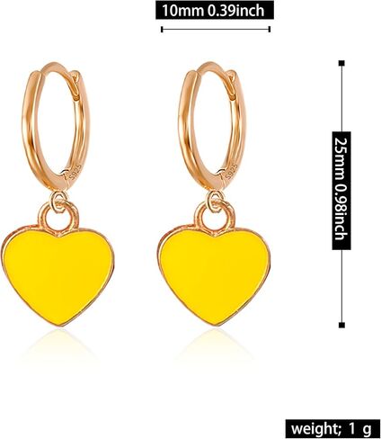 GBAHFY 9 أزواج من أقراط هوجي هوب الرائعة على شكل قلب مع متدلية للنساء والفتيات 925 من الفضة الاسترليني حلق هوجي صغير مع مجموعة سحرية متدلية in Kuwait