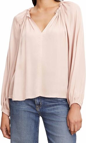 Velvet by Graham & Spencer Women's Noria Satin Viscose Blouse in Saudi Arabia
