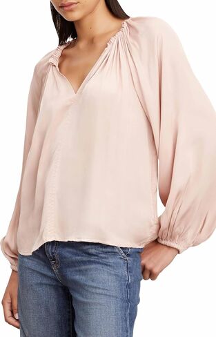 Velvet by Graham & Spencer Women's Noria Satin Viscose Blouse in Saudi Arabia
