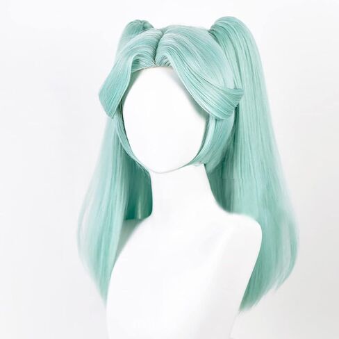 Gorgewg Women Wig for Rebecca Cosplay Wig Double Ponytails Cyan Wig Anime Costume Hair in Kuwait