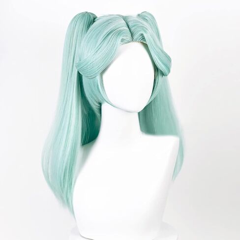 Gorgewg Women Wig for Rebecca Cosplay Wig Double Ponytails Cyan Wig Anime Costume Hair in Kuwait