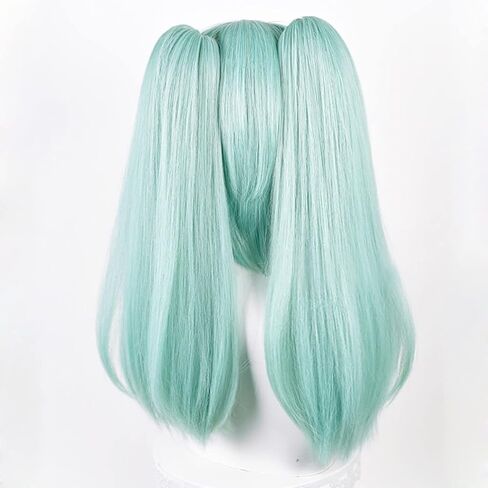 Gorgewg Women Wig for Rebecca Cosplay Wig Double Ponytails Cyan Wig Anime Costume Hair in Kuwait