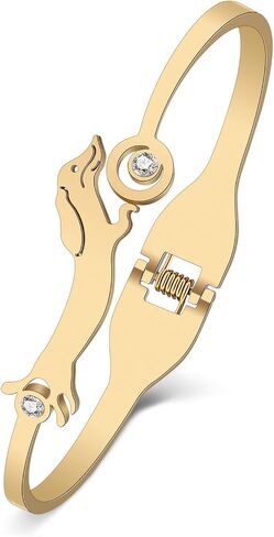 YAYAKO Matching Dog Bracelets Bangle Jewelry Stainless Steel 18K Gold Bracelets for Women Girls Charms Dachshund Gifts in Kuwait